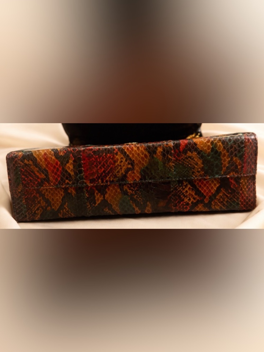 VINTAGE J. Renee Black Snakeskin Crossbody Bag - NO CA SHIPPING - Picture 12 of 13
